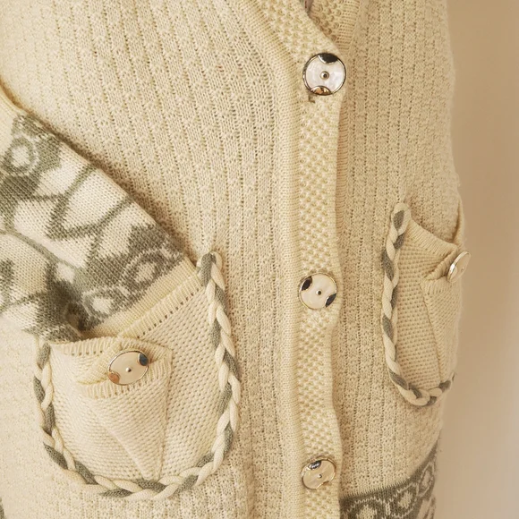 Vintage Pearl & Braid Embroidered Cardigan - Picture 3 of 12